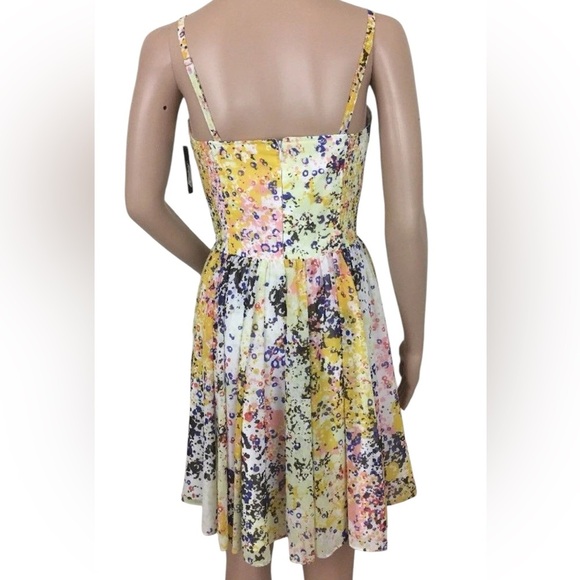 Guess LA Dress Sz 6 Cocktail Party Tanya Corset Chiffon Fit n Flare Colorful - Picture 3 of 12